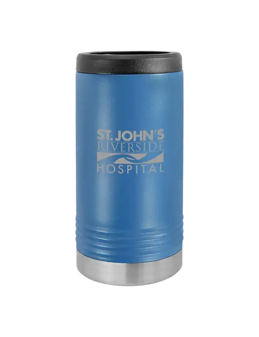 Polar Camel Powder Coated Royal Blue Vacuum Insulated Slim Beverage Holder w/St. John's Riverside Logo