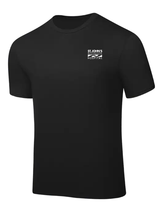Black PosiCharge Competitor Tee w/St. John's Riverside Logo