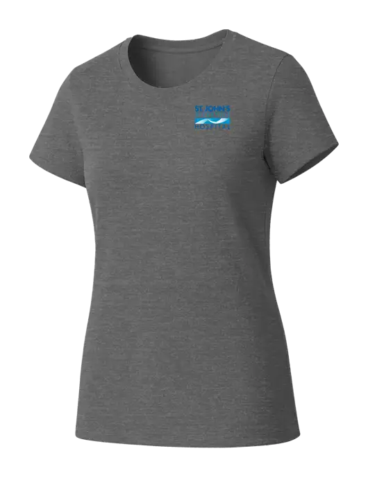 Womens Seriously Soft Grey Frost T-Shirt w/St. John's Riverside Logo