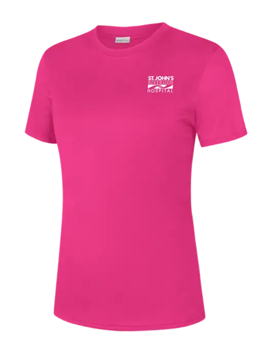   Womens Neon Pink PosiCharge Competitor Tee w/St. John's Riverside Logo