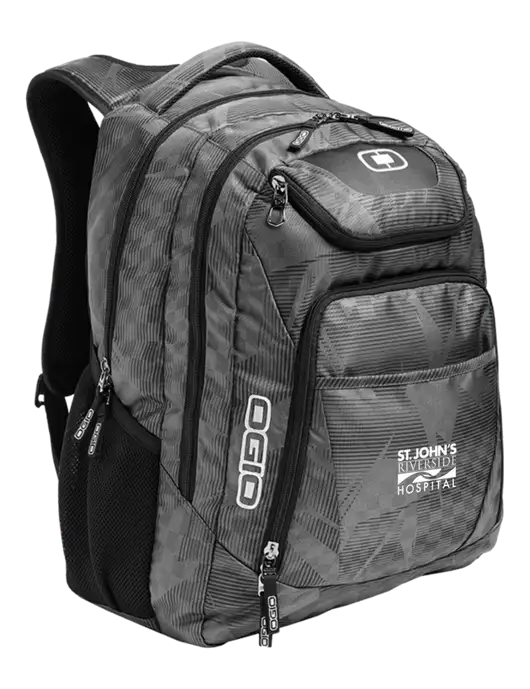 OGIO Race Day Silver Excelsior Laptop Backpack w/St. John's Riverside Logo